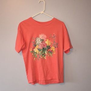 Salmon floral T-shirt